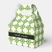 Leaf-Muster, grüne Blätter, Ihr Name Geschenkschachtel (Vorderseite)