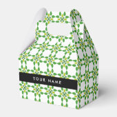 Leaf-Muster, grüne Blätter, Ihr Name Geschenkschachtel (Vorderseite)
