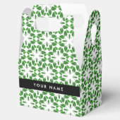 Leaf-Muster, grüne Blätter, Ihr Name Geschenkschachtel (Geöffnet)