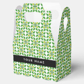 Leaf-Muster, grüne Blätter, Ihr Name Geschenkschachtel (Geöffnet)