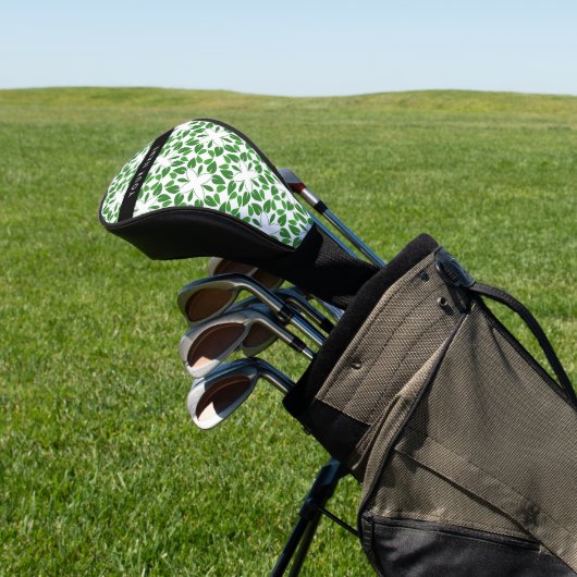 Leaf-Muster, grüne Blätter, Ihr Name Golf Headcover (In SItu)
