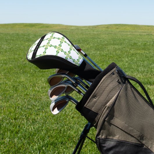 Leaf-Muster, grüne Blätter, Ihr Name Golf Headcover (In SItu)