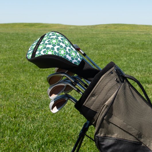 Leaf-Muster, grüne Blätter, Ihr Name Golf Headcover (In SItu)