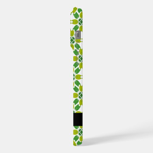 Leaf-Muster, grüne Blätter, Ihr Name iPhone Hülle (Linke Seite)