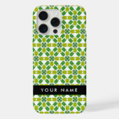 Leaf-Muster, grüne Blätter, Ihr Name iPhone Hülle (Rückseite)