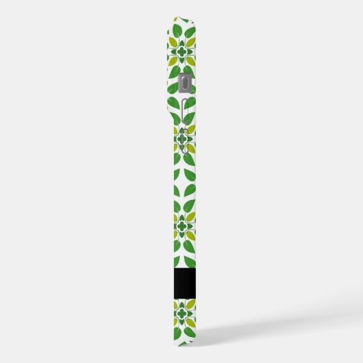 Leaf-Muster, grüne Blätter, Ihr Name iPhone Hülle (Linke Seite)