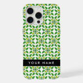 Leaf-Muster, grüne Blätter, Ihr Name iPhone Hülle (Rückseite)