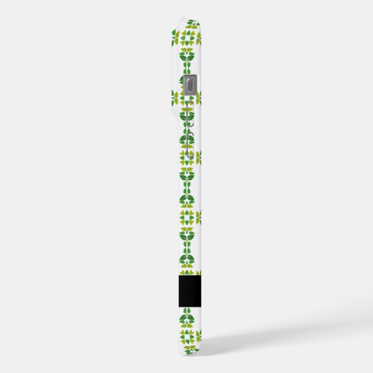 Leaf-Muster, grüne Blätter, Ihr Name iPhone Hülle (Linke Seite)