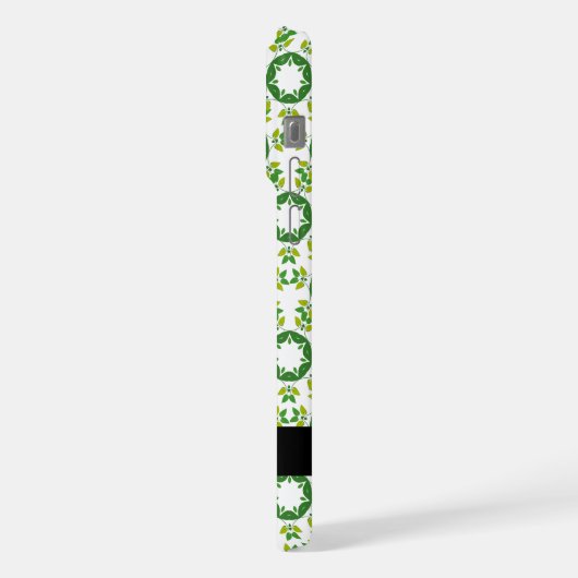 Leaf-Muster, grüne Blätter, Ihr Name iPhone Hülle (Linke Seite)