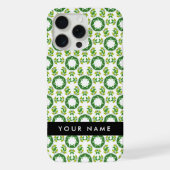 Leaf-Muster, grüne Blätter, Ihr Name iPhone Hülle (Rückseite)