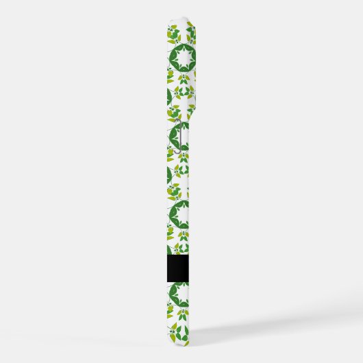 Leaf-Muster, grüne Blätter, Ihr Name iPhone Hülle (Rechte Seite)