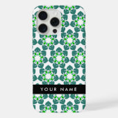Leaf-Muster, grüne Blätter, Ihr Name iPhone Hülle (Rückseite)