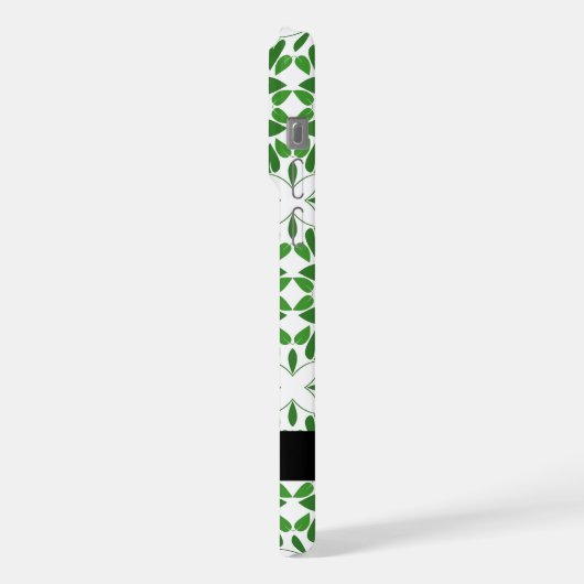 Leaf-Muster, grüne Blätter, Ihr Name iPhone Hülle (Linke Seite)