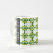 Leaf-Muster, grüne Blätter, Ihr Name Kaffeetasse (Vorderseite Links)