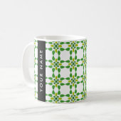 Leaf-Muster, grüne Blätter, Ihr Name Kaffeetasse (Vorderseite Links)