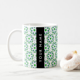 Leaf-Muster, grüne Blätter, Ihr Name Kaffeetasse
