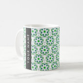 Leaf-Muster, grüne Blätter, Ihr Name Kaffeetasse (Vorderseite Links)