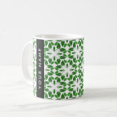 Leaf-Muster, grüne Blätter, Ihr Name Kaffeetasse (Vorderseite Links)