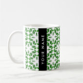Leaf-Muster, grüne Blätter, Ihr Name Kaffeetasse (Links)
