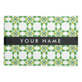 Leaf-Muster, grüne Blätter, Ihr Name Kissenbezug (Rückseite)