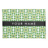 Leaf-Muster, grüne Blätter, Ihr Name Kissenbezug (Vorderseite)