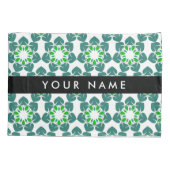 Leaf-Muster, grüne Blätter, Ihr Name Kissenbezug (Rückseite)