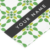 Leaf-Muster, grüne Blätter, Ihr Name Kurzer Tischläufer (Ecke)