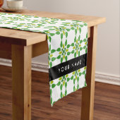 Leaf-Muster, grüne Blätter, Ihr Name Kurzer Tischläufer (Beispiel)