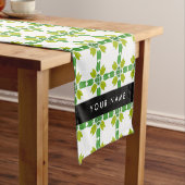 Leaf-Muster, grüne Blätter, Ihr Name Kurzer Tischläufer (Beispiel)