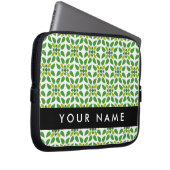 Leaf-Muster, grüne Blätter, Ihr Name Laptopschutzhülle (Vorne Rechts)
