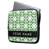 Leaf-Muster, grüne Blätter, Ihr Name Laptopschutzhülle (Vorderseite Links)