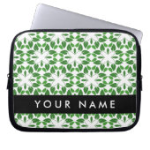 Leaf-Muster, grüne Blätter, Ihr Name Laptopschutzhülle (Vorderseite)