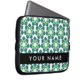 Leaf-Muster, grüne Blätter, Ihr Name Laptopschutzhülle (Vorne Rechts)