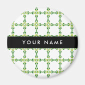 Leaf-Muster, grüne Blätter, Ihr Name Magnet (Vorne)