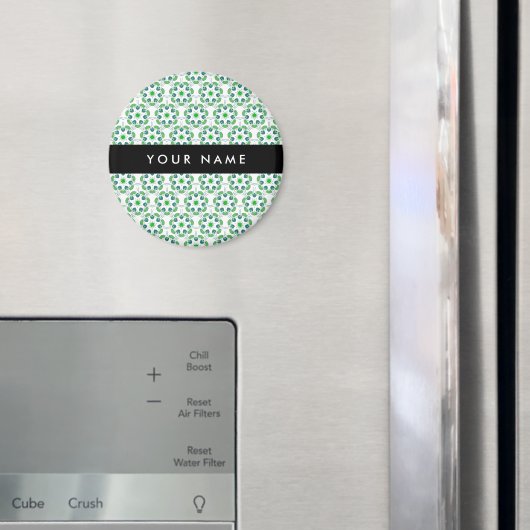 Leaf-Muster, grüne Blätter, Ihr Name Magnet (In Situ (Kühlschrank))