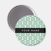 Leaf-Muster, grüne Blätter, Ihr Name Magnet (Vorderseite/Rückseite)