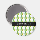 Leaf-Muster, grüne Blätter, Ihr Name Magnet (Vorderseite/Rückseite)