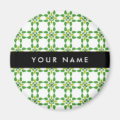 Leaf-Muster, grüne Blätter, Ihr Name Magnet (Vorne)