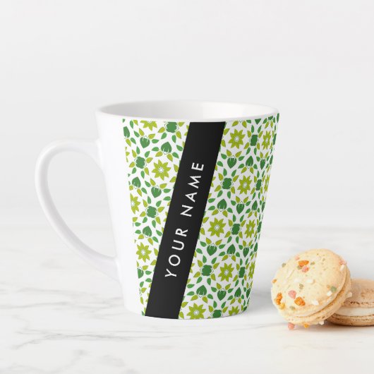 Leaf-Muster, grüne Blätter, Ihr Name Milchtasse (Beispiel)