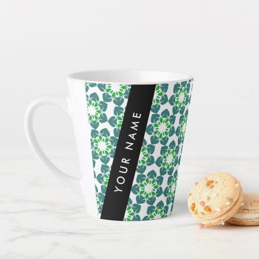 Leaf-Muster, grüne Blätter, Ihr Name Milchtasse (Beispiel)