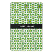 Leaf-Muster, grüne Blätter, Ihr Name Mini Klemmbrett (Rückseite)