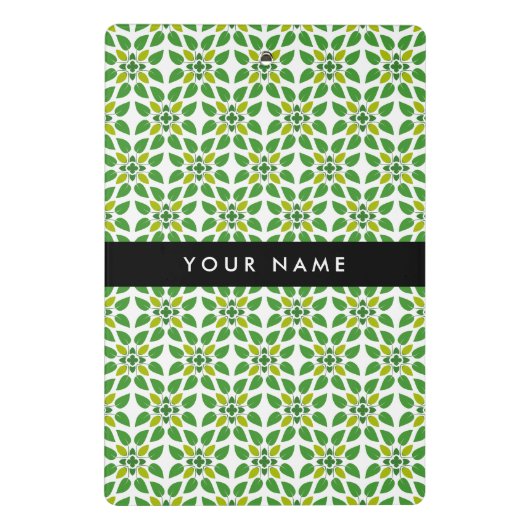 Leaf-Muster, grüne Blätter, Ihr Name Mini Klemmbrett (Rückseite)