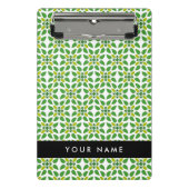 Leaf-Muster, grüne Blätter, Ihr Name Mini Klemmbrett (Vorderseite)