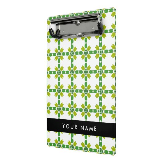 Leaf-Muster, grüne Blätter, Ihr Name Mini Klemmbrett (Gewinkelt2)