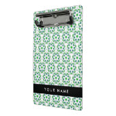 Leaf-Muster, grüne Blätter, Ihr Name Mini Klemmbrett (Gewinkelt2)