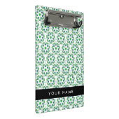 Leaf-Muster, grüne Blätter, Ihr Name Mini Klemmbrett (Schrägansicht)