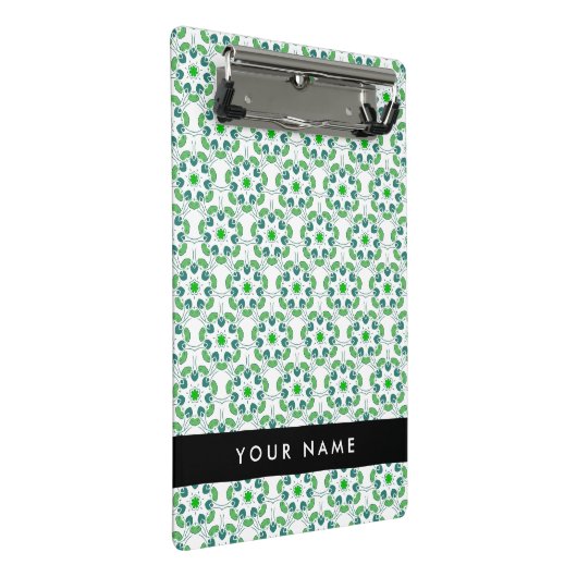 Leaf-Muster, grüne Blätter, Ihr Name Mini Klemmbrett (Schrägansicht)