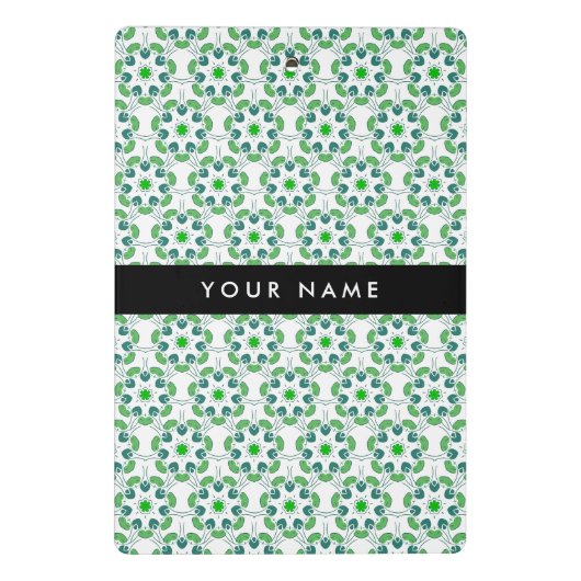 Leaf-Muster, grüne Blätter, Ihr Name Mini Klemmbrett (Rückseite)