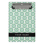 Leaf-Muster, grüne Blätter, Ihr Name Mini Klemmbrett (Vorderseite)