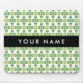 Leaf-Muster, grüne Blätter, Ihr Name Mousepad (Vorne)